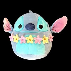 Disney Blue and Pink Stitch Plush with Floral Accents